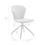 Armen Living Petrie Fabric+PU+Metal Back: 100% Polyurethane Front: 100% Polyester Dining Chair