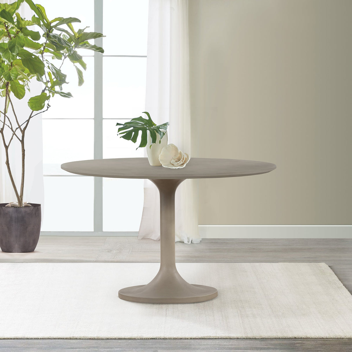 Armen Living Pippa Concrete + Metal Dining Table