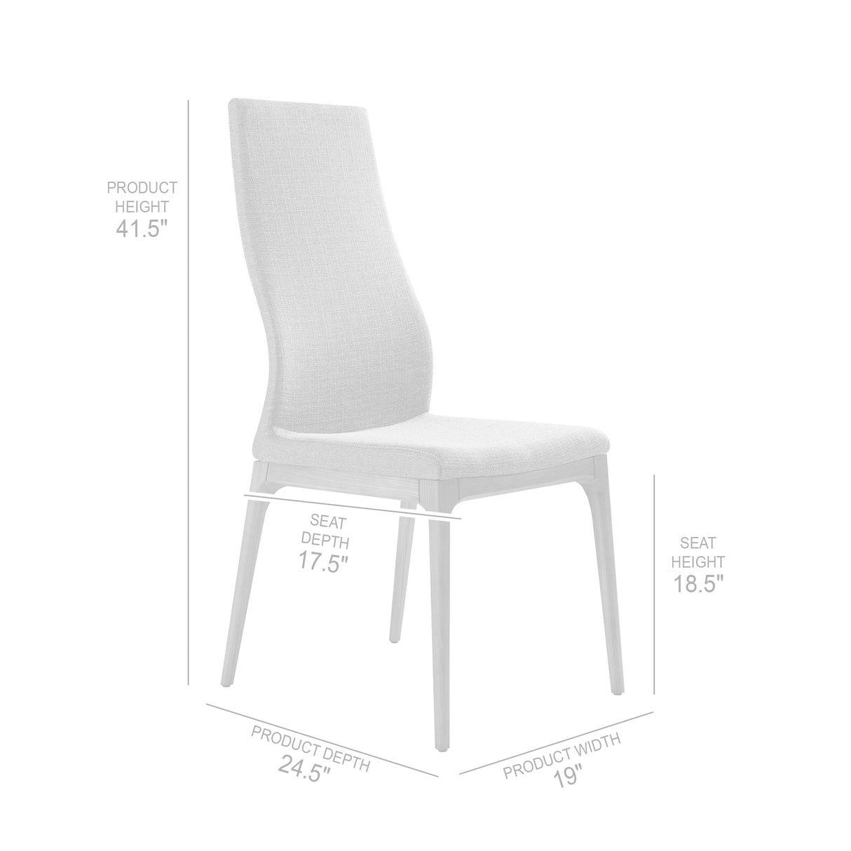 Armen Living Parker Fabric/Sponge/Plywood/Solid Ash 100% Polyester Dining Chair