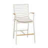 Armen Living Portals Aluminum/Teak/Olefin Outdoor Barstool