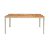 Armen Living Portals Aluminum/Teak Outdoor Dining Table