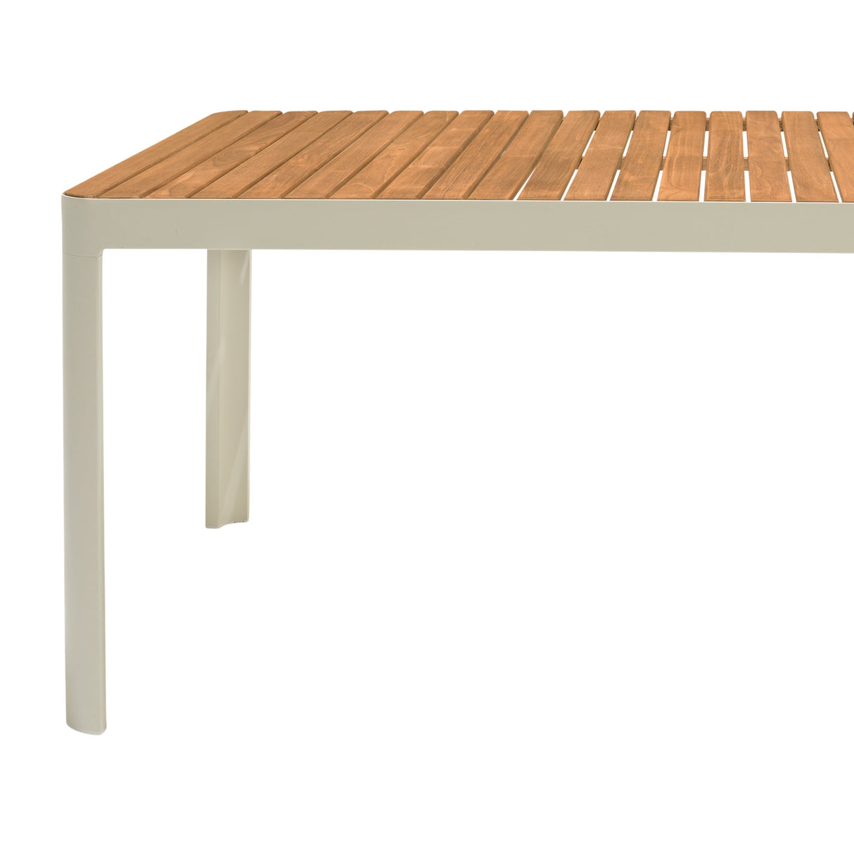 Armen Living Portals Aluminum/Teak Outdoor Dining Table