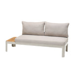 Armen Living Portals Aluminum/Teak/Olefin Olefin Outdoor Sofa