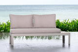 Armen Living Portals Aluminum/Teak/Olefin Olefin Outdoor Sofa