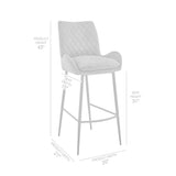 Armen Living Panama Fabric+Metal 100% Polyester Barstool