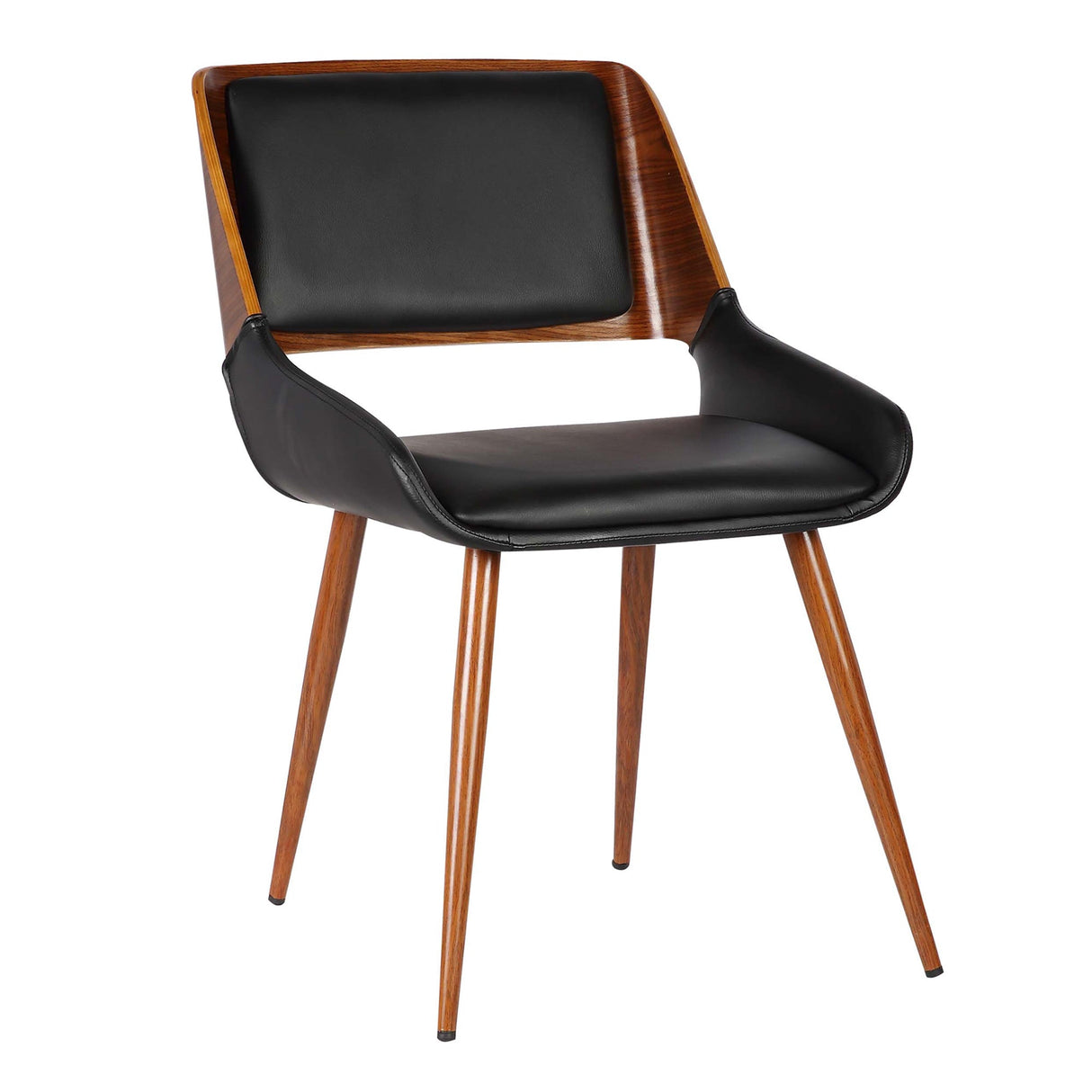 Armen Living Panda Walnut Wood/Metal/Faux Leather/Leatherette 100% Polyurethane Dining Chair