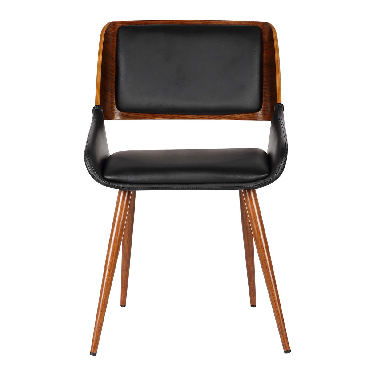 Armen Living Panda Walnut Wood/Metal/Faux Leather/Leatherette 100% Polyurethane Dining Chair