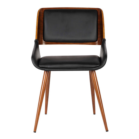 Armen Living Panda Walnut Wood/Metal/Faux Leather/Leatherette 100% Polyurethane Dining Chair