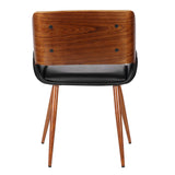 Armen Living Panda Walnut Wood/Metal/Faux Leather/Leatherette 100% Polyurethane Dining Chair