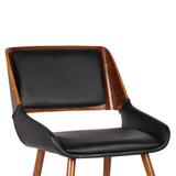 Armen Living Panda Walnut Wood/Metal/Faux Leather/Leatherette 100% Polyurethane Dining Chair