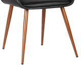 Armen Living Panda Walnut Wood/Metal/Faux Leather/Leatherette 100% Polyurethane Dining Chair