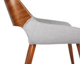 Armen Living Panda Walnut Wood/Metal/Fabric 100% Polyester Dining Chair