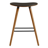 Armen Living Piper Bent Wood/Metal/Faux Leather 100% Polyurethane Bar Stool