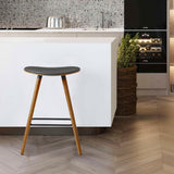 Armen Living Piper Bent Wood/Metal/Faux Leather 100% Polyurethane Bar Stool