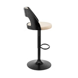 Armen Living Paulo Poplar bentwood/Metal/Faux Leather/Foam 100% Polyurethane Swivel Barstool