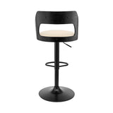 Armen Living Paulo Poplar bentwood/Metal/Faux Leather/Foam 100% Polyurethane Swivel Barstool