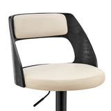 Armen Living Paulo Poplar bentwood/Metal/Faux Leather/Foam 100% Polyurethane Swivel Barstool