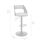 Armen Living Paulo Poplar bentwood/Metal/Faux Leather/Foam 100% Polyurethane Swivel Barstool