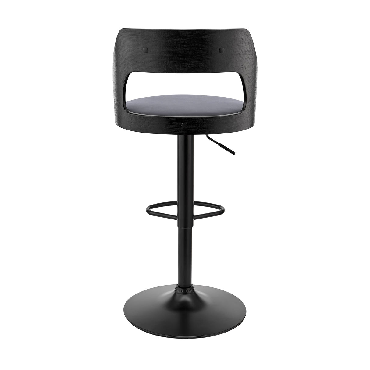 Armen Living Paulo Poplar bentwood/Metal/Faux Leather/Foam 100% Polyurethane Swivel Barstool