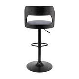 Armen Living Paulo Poplar bentwood/Metal/Faux Leather/Foam 100% Polyurethane Swivel Barstool