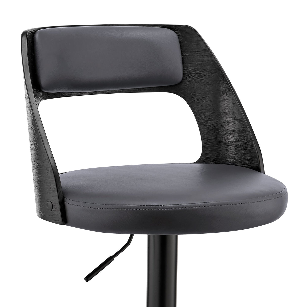 Armen Living Paulo Poplar bentwood/Metal/Faux Leather/Foam 100% Polyurethane Swivel Barstool