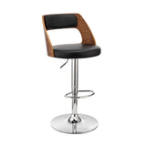 Armen Living Paulo Poplar bentwood/Metal/Faux Leather/Foam 100% Polyurethane Swivel Barstool