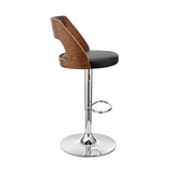 Armen Living Paulo Poplar bentwood/Metal/Faux Leather/Foam 100% Polyurethane Swivel Barstool