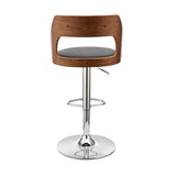 Armen Living Paulo Poplar bentwood/Metal/Faux Leather/Foam 100% Polyurethane Swivel Barstool