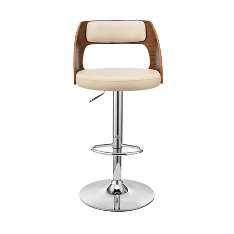 Armen Living Paulo Poplar bentwood/Metal/Faux Leather/Foam 100% Polyurethane Swivel Barstool