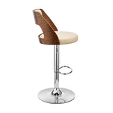 Armen Living Paulo Poplar bentwood/Metal/Faux Leather/Foam 100% Polyurethane Swivel Barstool