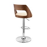 Armen Living Paulo Poplar bentwood/Metal/Faux Leather/Foam 100% Polyurethane Swivel Barstool