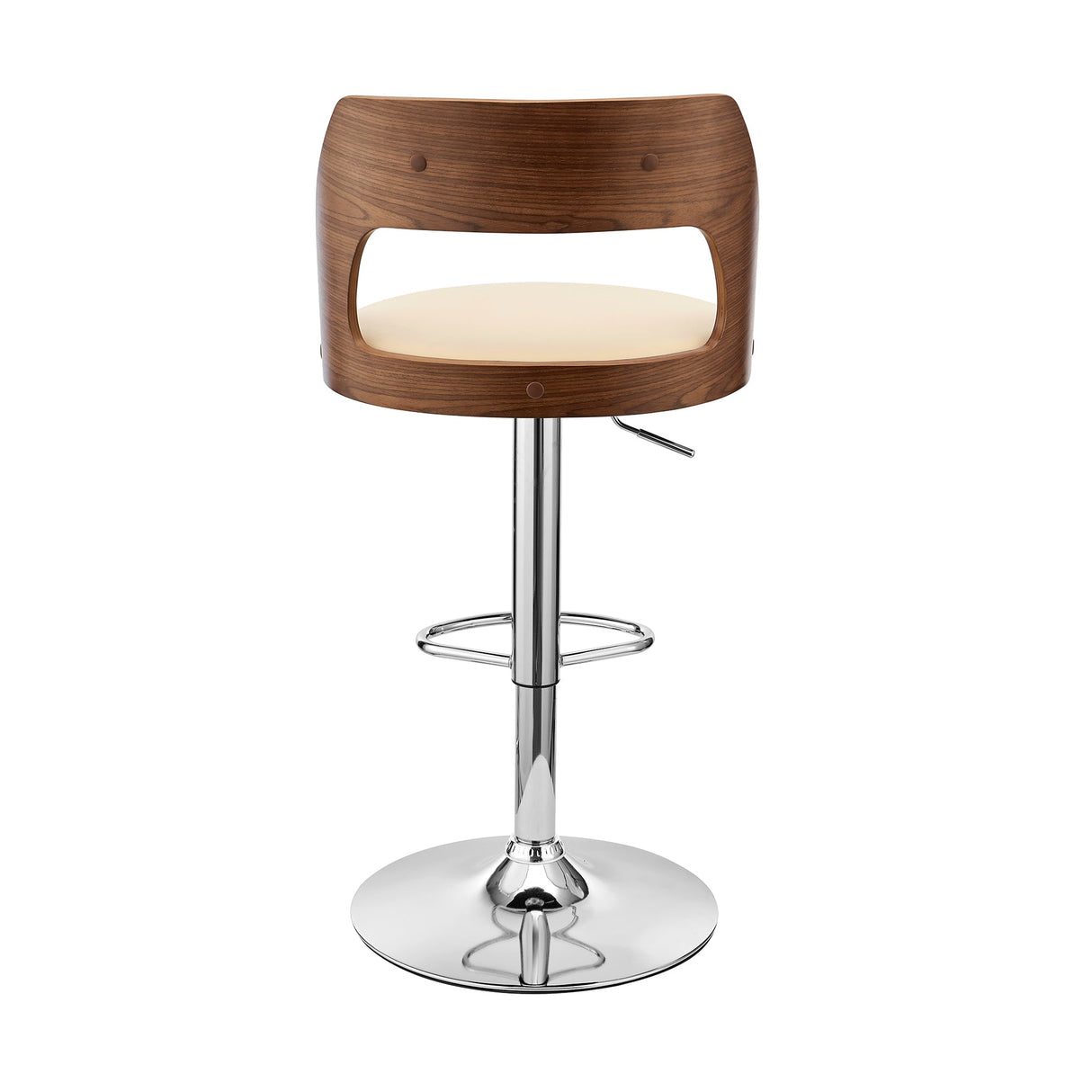 Armen Living Paulo Poplar bentwood/Metal/Faux Leather/Foam 100% Polyurethane Swivel Barstool