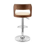 Armen Living Paulo Poplar bentwood/Metal/Faux Leather/Foam 100% Polyurethane Swivel Barstool