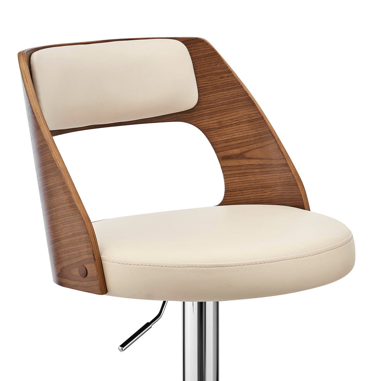 Armen Living Paulo Poplar bentwood/Metal/Faux Leather/Foam 100% Polyurethane Swivel Barstool