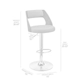 Armen Living Paulo Poplar bentwood/Metal/Faux Leather/Foam 100% Polyurethane Swivel Barstool