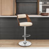 Armen Living Paulo Poplar bentwood/Metal/Faux Leather/Foam 100% Polyurethane Swivel Barstool