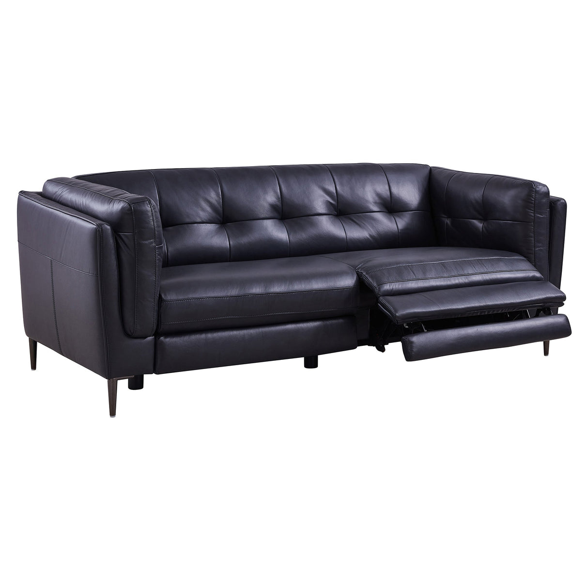 Armen Living Primrose Wood/Foam/Leather/Poly Soft Fabric/Metal 100% Genuine Leather Sofa