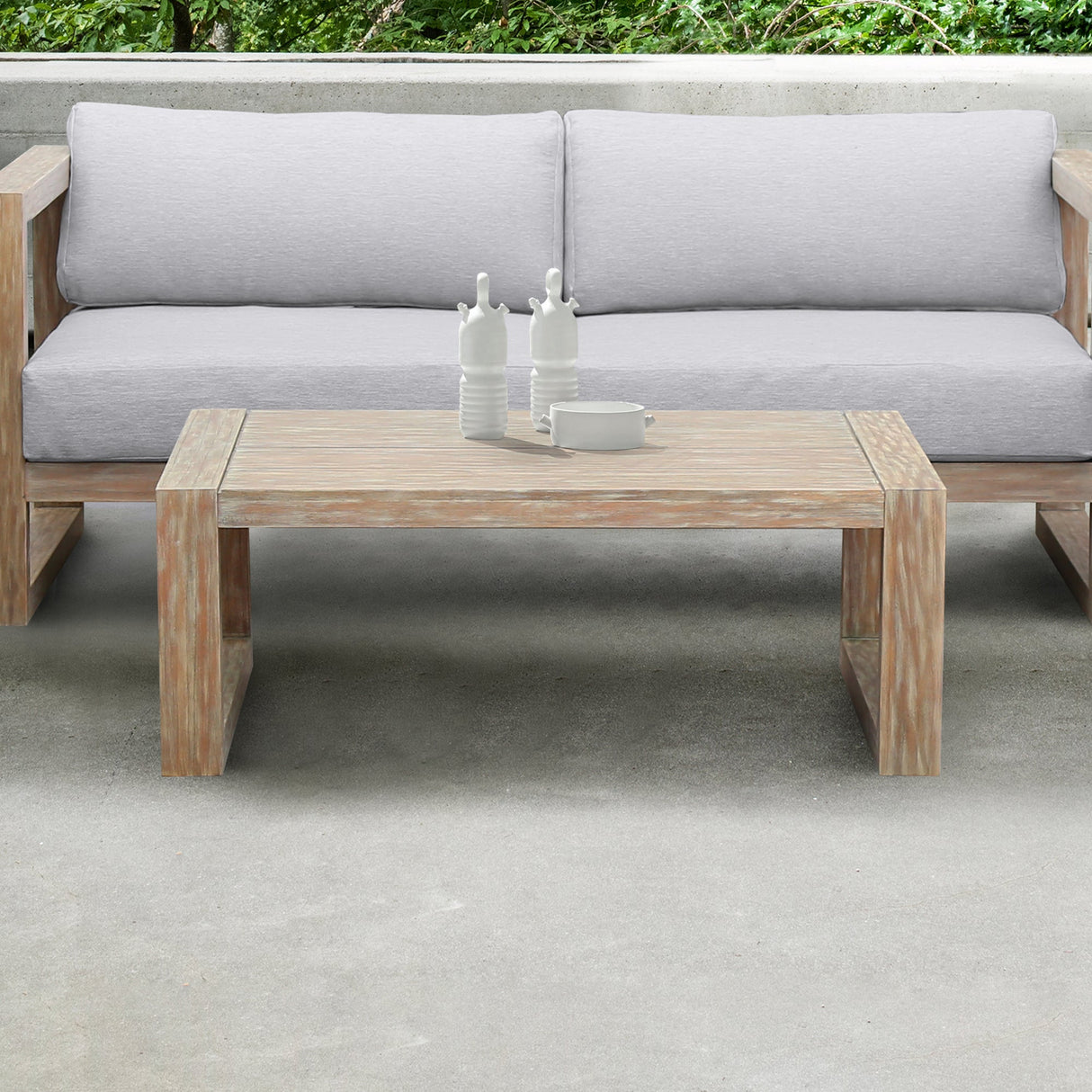 Armen Living Paradise Eucalyptus Wood Outdoor Coffee Table