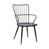 Armen Living Parisa Black Steel/Plywood Na Dining Accent Chair