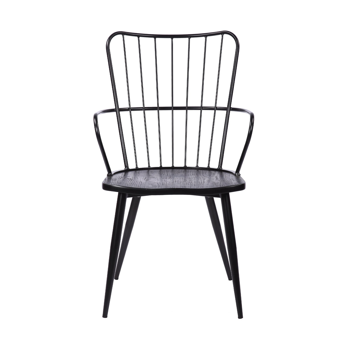 Armen Living Parisa Black Steel/Plywood Na Dining Accent Chair