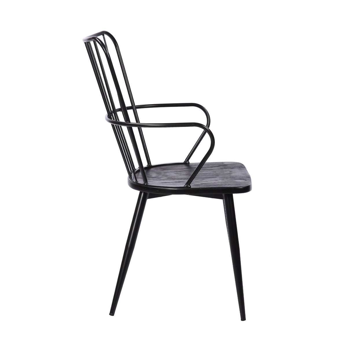 Armen Living Parisa Black Steel/Plywood Na Dining Accent Chair