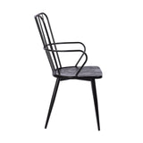 Armen Living Parisa Black Steel/Plywood Na Dining Accent Chair