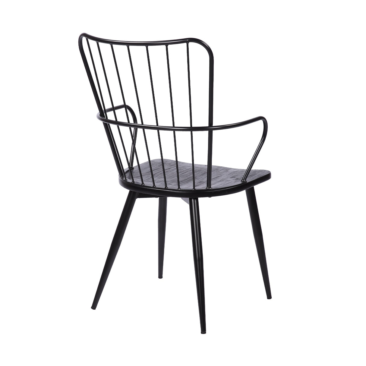 Armen Living Parisa Black Steel/Plywood Na Dining Accent Chair