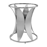 Armen Living Petal Stainless Steel/Glass Dining Table