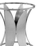 Armen Living Petal Stainless Steel/Glass Dining Table