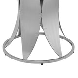 Armen Living Petal Stainless Steel/Glass Dining Table