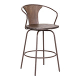 Armen Living Payton Black Steel,Plywood Barstool