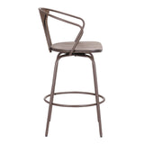 Armen Living Payton Black Steel,Plywood Barstool