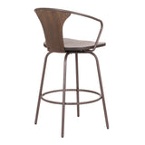 Armen Living Payton Black Steel,Plywood Barstool