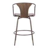 Armen Living Payton Brown Steel,Plywood Barstool